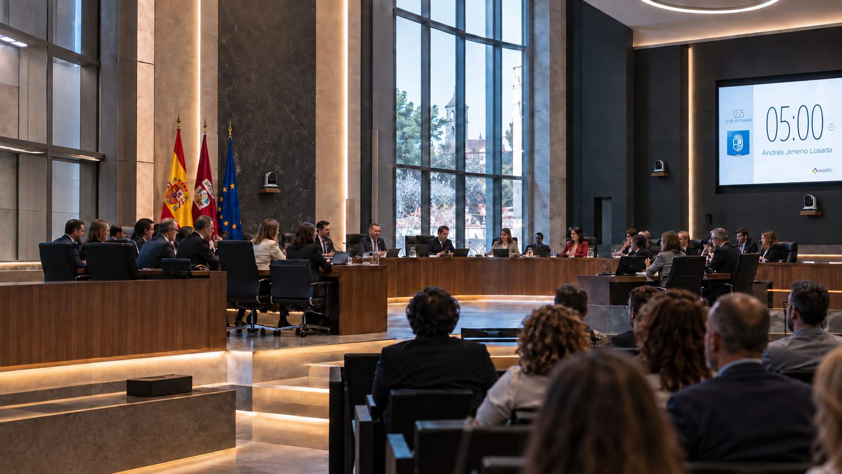 Retransmisión y grabación de una sesión plenaria municipal