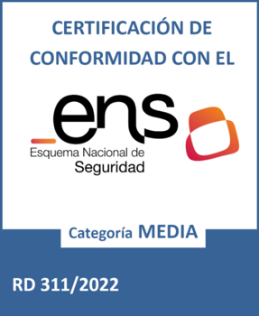 Certificación de conformidad con el Esquema Nacional de Seguridad, categoría media